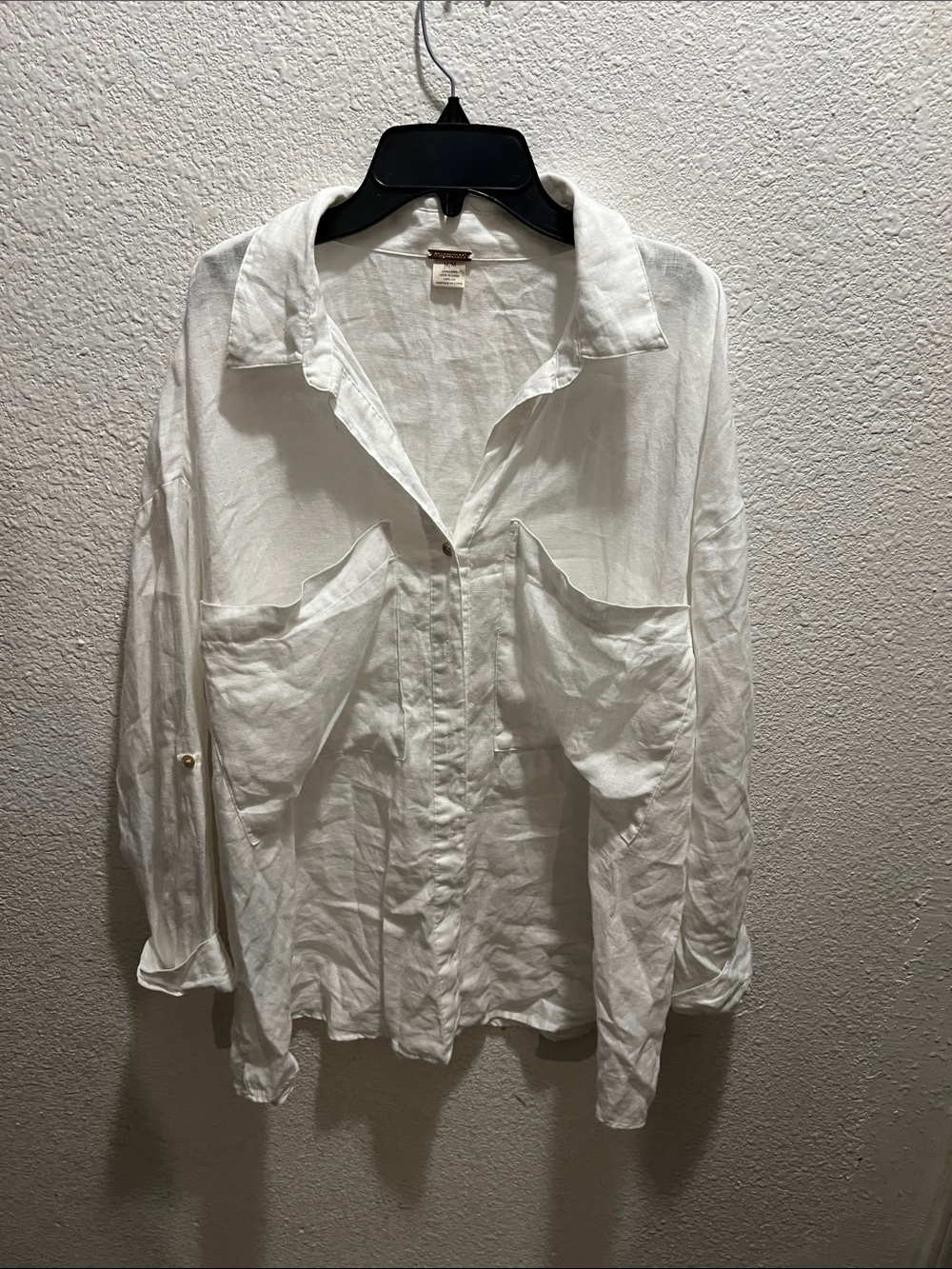 Magaschoni White Linen-Blend Relaxed Button-Down Shirt